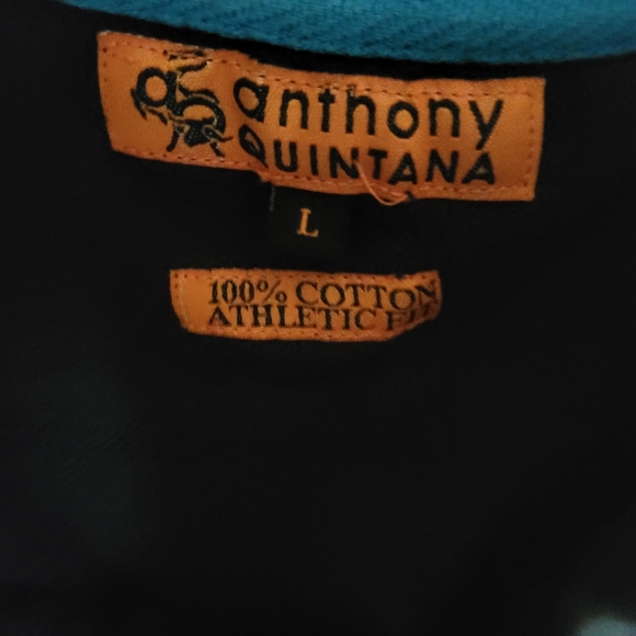 Anthony Quintana (AQ) Athletic Fit Navy Blue short-sleeved polo shirt. - Picture 3 of 4